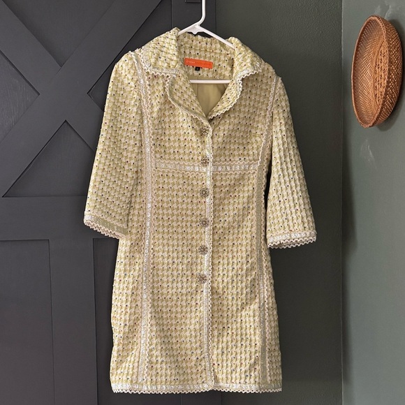 Cynthia Steffe Long Metallic Tweed Jacket - Picture 1 of 10